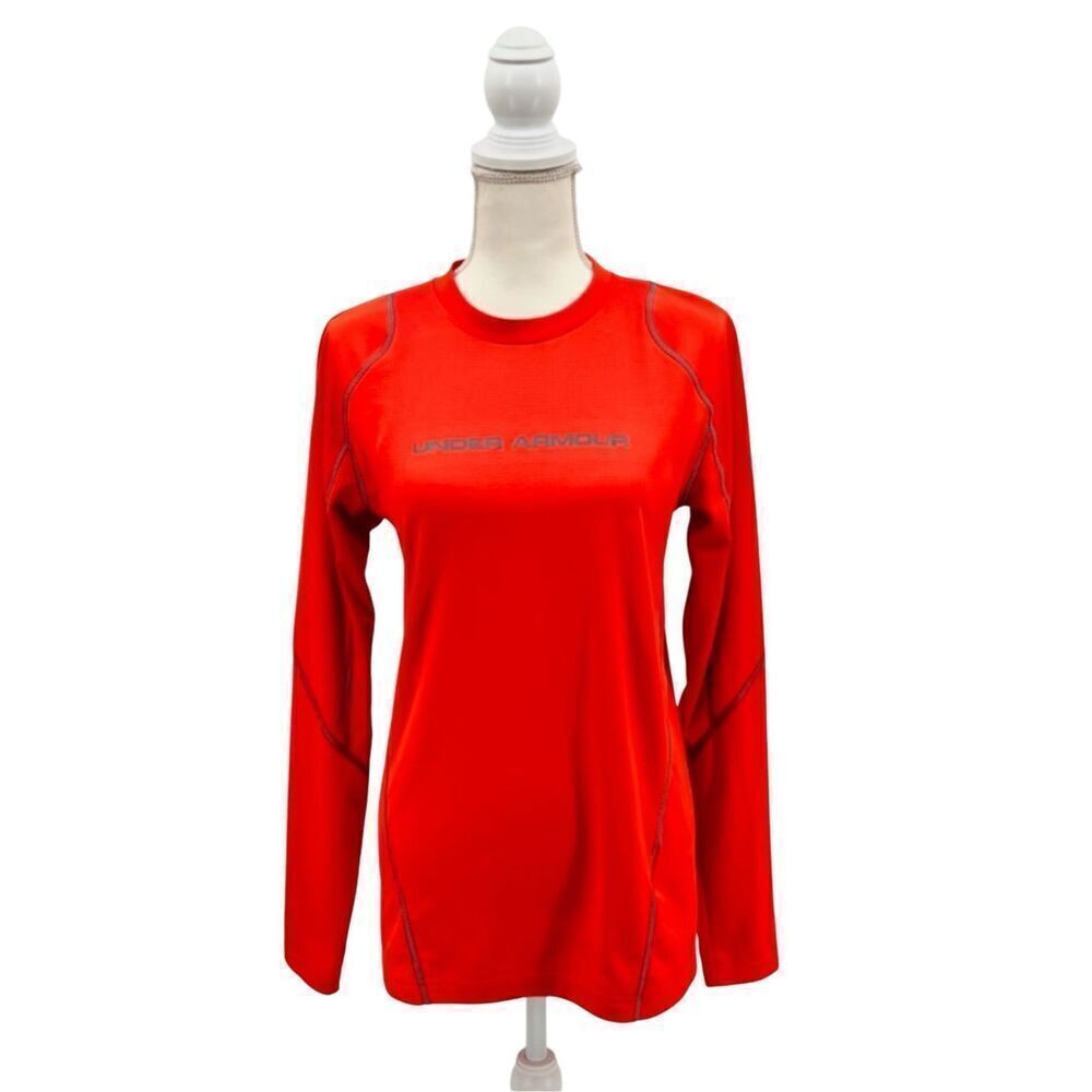 Under Armour Cold Gear Top Pullover Authentic Orange Size M